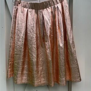 Moulinette Soeurs Shimmering Rose Gold A-Line Metallic Skirt Anthropologie Large